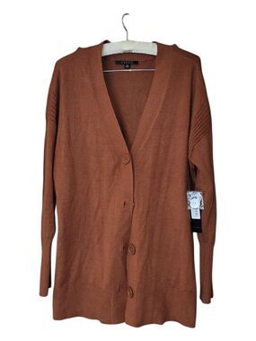 NWT $89 Cyrus Button Front Brown Cardigan Sweater S